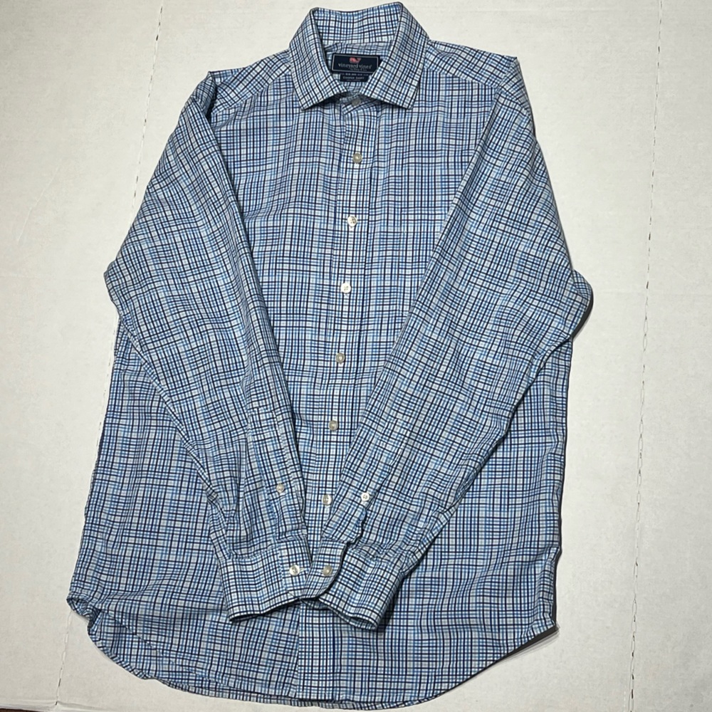 Men's VINEYARD VINES Blue Long Sleeve "Cooper" Shirt Size M